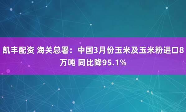 凯丰配资 海关总署：中国3月份玉米及玉米粉进口8万吨 同比降95.1%